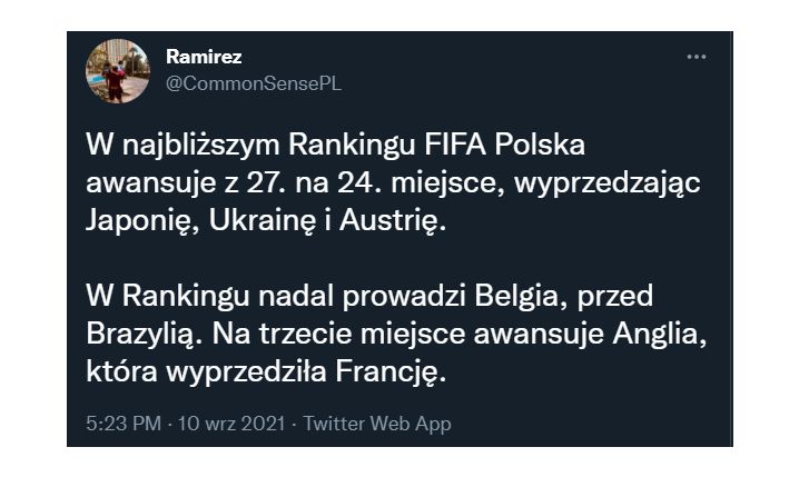 AWANS POLSKI w rankingu FIFA!